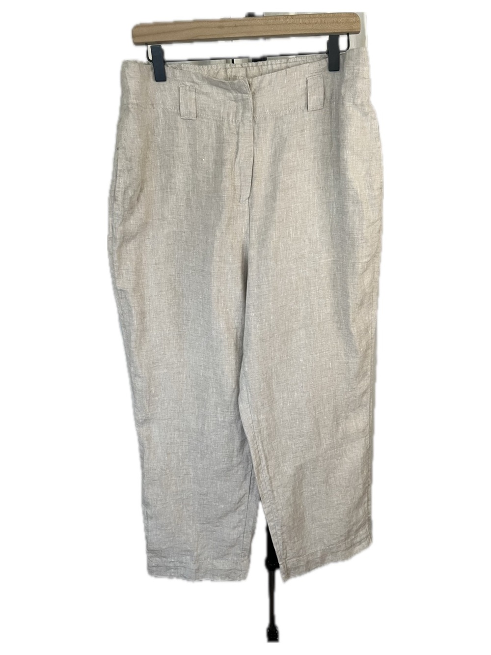 Chico's Coastal Women's Cropped Linen  Pants in Natural Beige